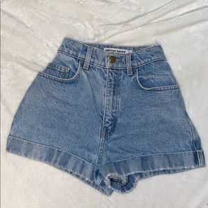 American Apparel High Waisted Jean Shorts